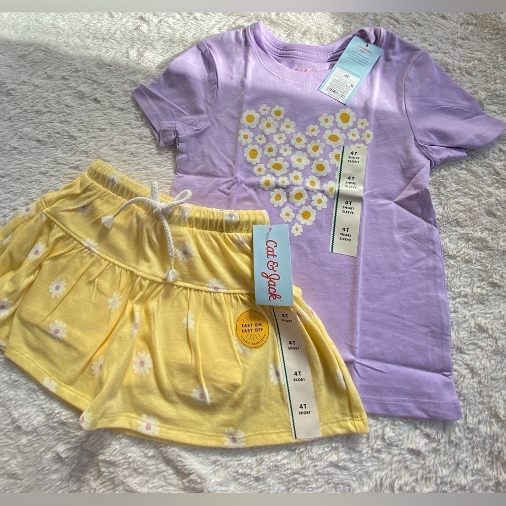 Kid’s purple top & yellow skort